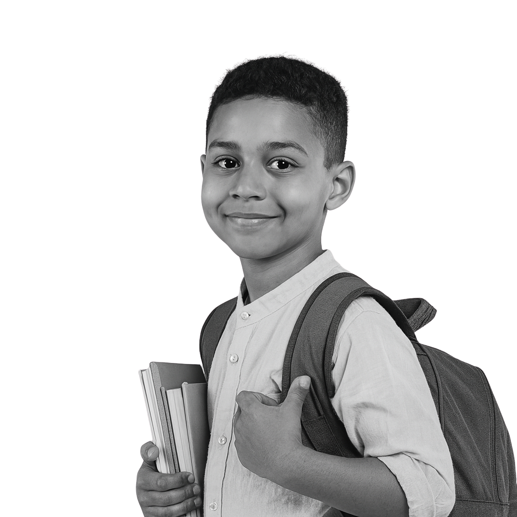 Student with backpack